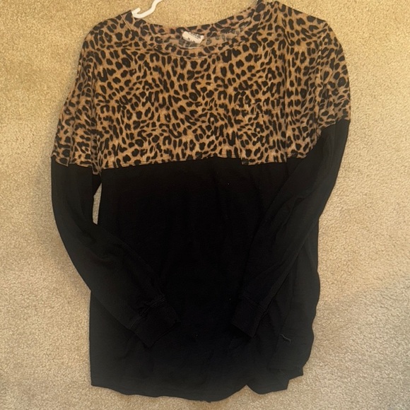 PINK Tops - PINK Victoria's Secret Black and Brown Long Sleeve Shirt